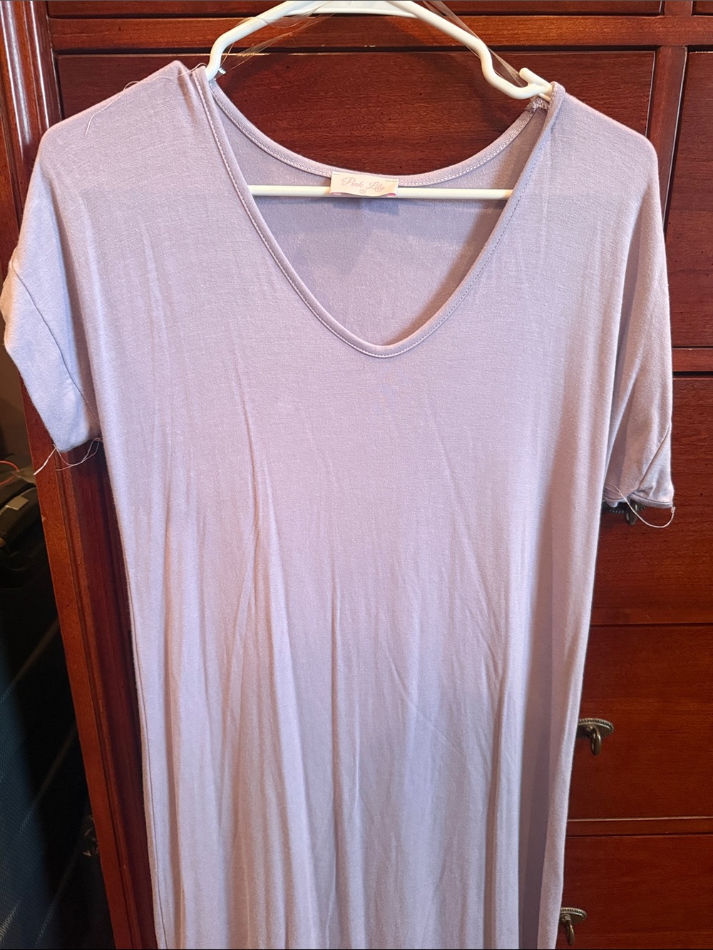 Soft V-Neck Lavender Women's Maxi Dress